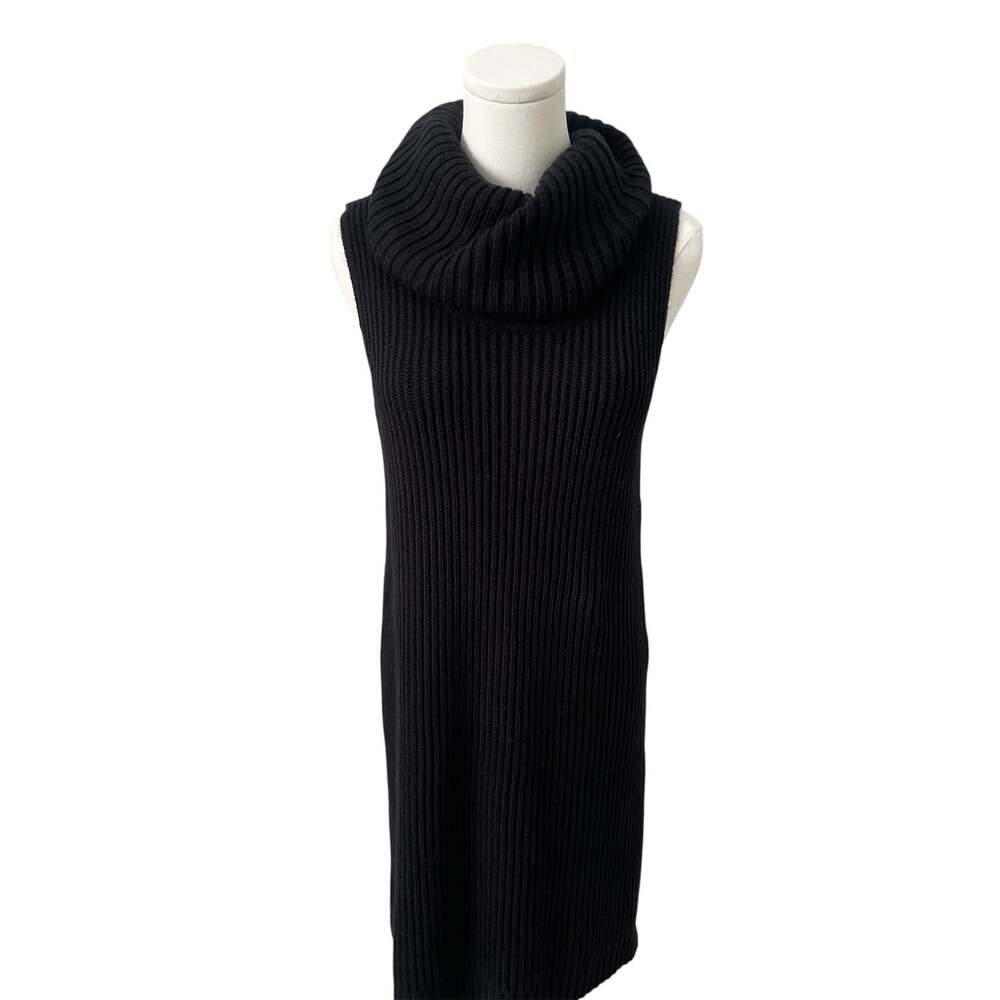 BB Dakota Cowl Neck Black Sleeveless Sweater Dress Sz S